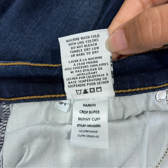 Hudson Jeans Harkin Crop Super Skinny Cuff Jeans Blue Stretch Ankle - Size 31 - Picture 8 of 8